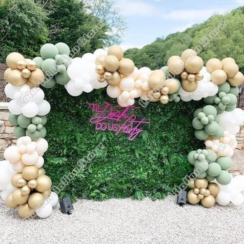 Wedding Birthday Party Decor Avocado Green Gold Cream Peach Latex Balloon Garland Arch Holiday Event Backgound Baby Shower Decor