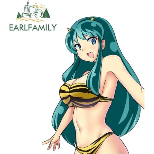EARLFAMILY 13cm x 9.6cm for Urusei Yatsura Camper Car Stickers Vinyl Bumper Decoration Waterproof Decals Occlusion Scratch