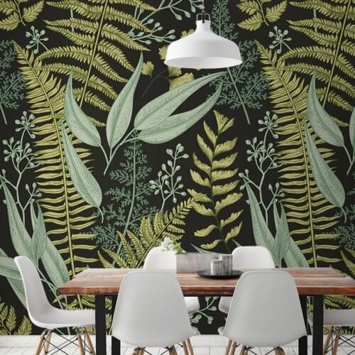 Beibehang Custom Mural wallpapers for Living Room Bedroom TV Background Pastoral Plant Green Leaves photo Wall Paper home decor