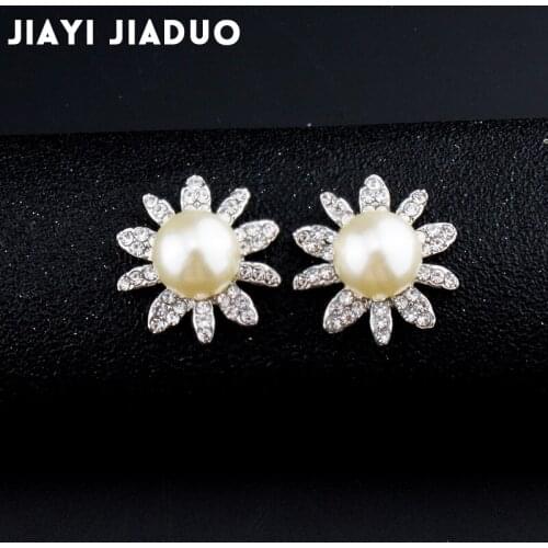 JIAYIJIADUO Classic imitation pearl earrings for adorable womens jewelry Cute girl with ear studs