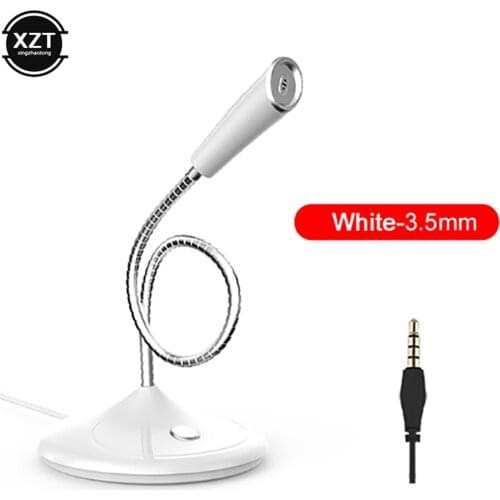 Computer 3.5MM Microphone 360° Adjust Freely Studio Speech Mini Mic Gaming Chatting Recording USB Microphone Desktop PC Laptop