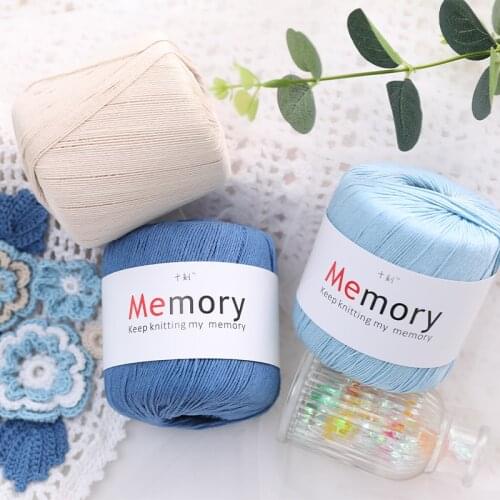 Lace Yarn Thread Pure Cotton Fine Wool Spring Summer Sweater Shawl Doll Crochet Hand Knitting 40g/Ball