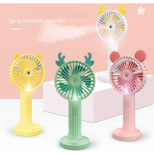 Hot 1pc Mini Antlers Fan Portable Fan Handheld USB Rechargeable Fan Appliances Desktop Air Spray Cooler Outdoor Random Color