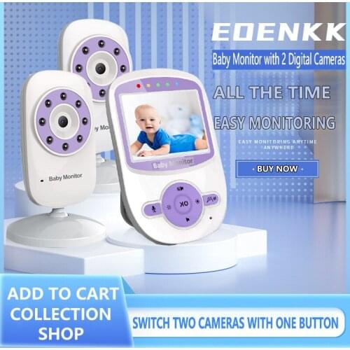 Lullaby 2.4 Inch Wireless LCD Video Dual Cameras Baby Monitor Portable Baby Camera Monitor Bebe Baby Phone Video & Audio