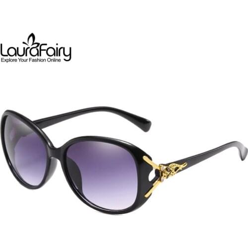 Laura Fairy Fashion Women Sunglasses Little Fox Metal Decoration Arm Design UV400 Sunglasses Women 2018 gafas de sol mujer 9597