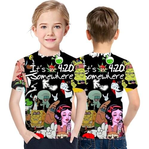 Sword Art Onilne Anime 2021 Summer New 3D Printing Popular Boys And Girls T-Shirt Childrens Leisure Personality Harajuku Top