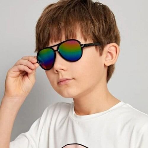 New Children Fashion Rounds Plastic Sunglasses Boys and Girls Anti-Reflective Mirror Glasses Vintage Kids Sun Glasses Uv400