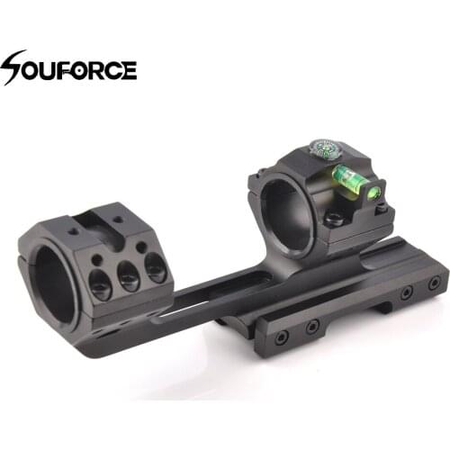 New Hunting Heavy Dute 3 Screw 25.4/30mm Ring Extended Rail Base With Compass and Spirit Bubble Level Extra 20mm Rail Mount