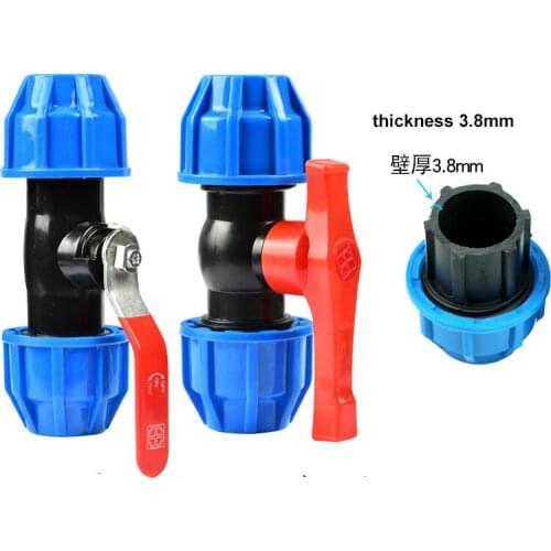 40mm 50mm PE water pipe switch plastic fittings three-way ball valve joint