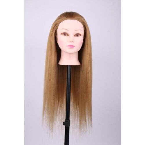 Professional Training Head for Hairdressers Mannequin Head 21" Hair Yaki Synthetic Hairdressing Doll Heads Manikin