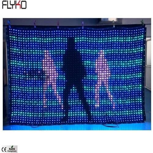 Flyko professional lighting equipment P50mm 2x3m led video stage curtain easy to install and dismantle