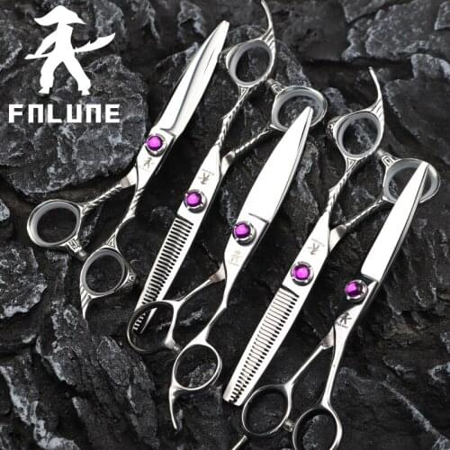 FnLune 6.0 Japan Steel Professional Hair Salon Scissors Cut Barber Accessories Haircut Thinning Shear Hairdressing Tool Scissors