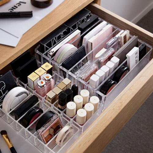 Clear Acrylic Makeup Organizer Cc Cream Storage Box Organizador Maquillaje Plastic Cosmetic Holder Cabinet Powder Display Box