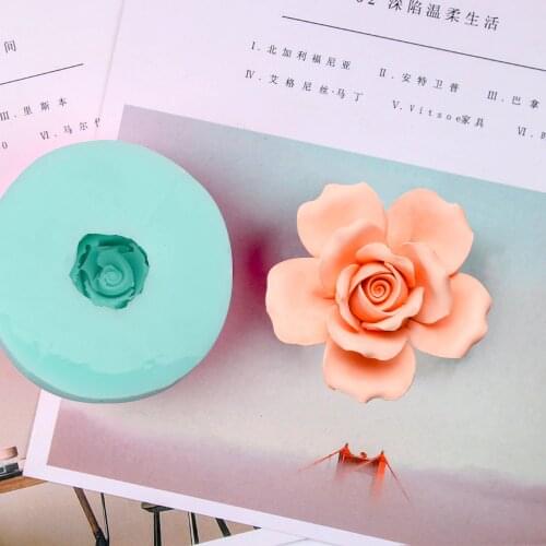 PRZY HC0029 3D Molds Rose Silicone Soap Mold Flowers Candle Mold Aroma Mould Handmade Soap Clay Molds Making Resin Silica Gel