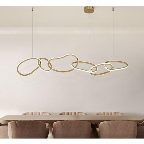 Nordic Light Luxury Hexagonal Golden Duplex Hall Living Room Dining Room Villa Designer Creative Chandelier