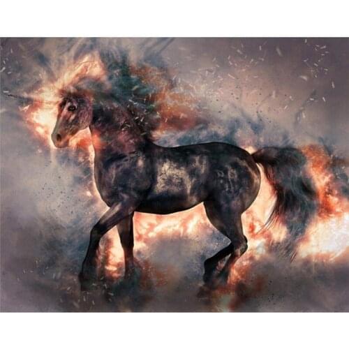 Animal series 5D DIY Diamond Painting Full Square pictures of Rhinestones Diamond Embroidery Burning unicorn Home Decor FG1257