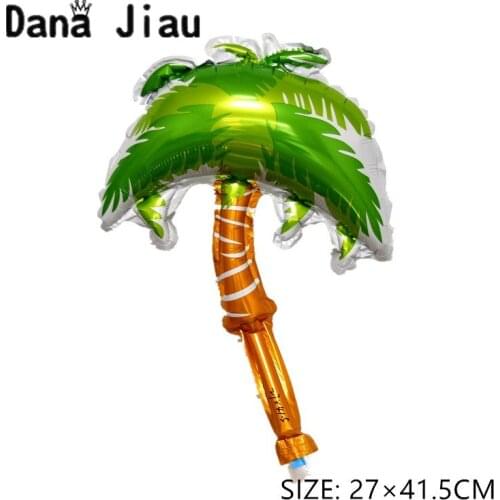 Wed decor green coconut tree Foil Balloons Birthday party decoration park green leaf Inflate helium plant ball Dinosaur theme