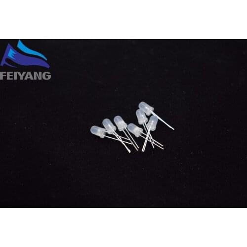 500pcs 5mm White Diffused LED Diode Round Light Emitting Diode 20mA 5 mm LED Lamp Wide Angle Through Hole Electronics Components