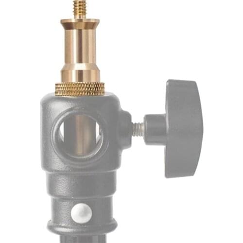 29ED 2x 1/4" Male to 3/8" Male Threaded Screw Adapter Spigot Stud Flash Light Stand Connector for Tripod Camera Flash Holder