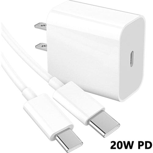 20W Charger For iPhone 12 Pro Max USB-C C2L Fast charger USB C Power Adapter Type C QC4.0 for Apple 1M Cable 11 XS Quick Charge