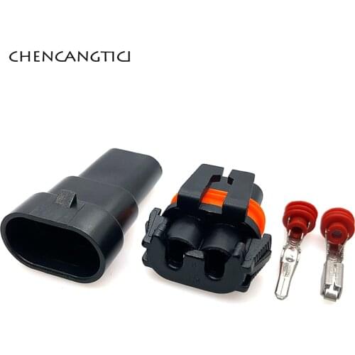 5 Sets Delphi 2 Pin Way Car Waterproof HID Xenon Lamp Connector Automotive 9005 Ballast Male Or Female Plug DJ9005-2.8-21