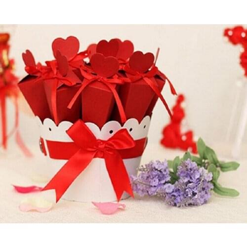 10pcs\set candy box bag chocolate paper gift package for Birthday Wedding Party favor Decor DIY baby shower basket flowers