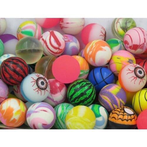 10pcs Funny toy balls mixed Colorful Super Bounce Bouncy Ball Solid floating Bouncing Superball elastic rubber Party Filler