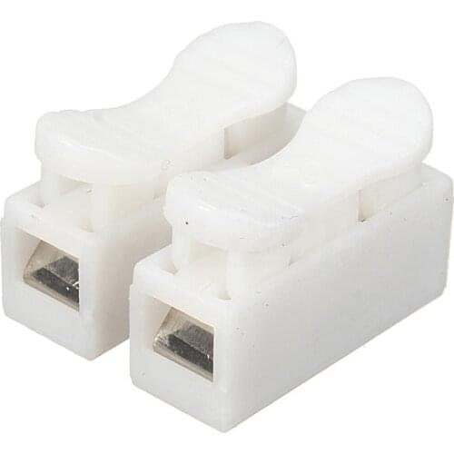 100Pcs Plastic 2 Pin Push Quick Cable Connector Wiring Terminal 10A 250V