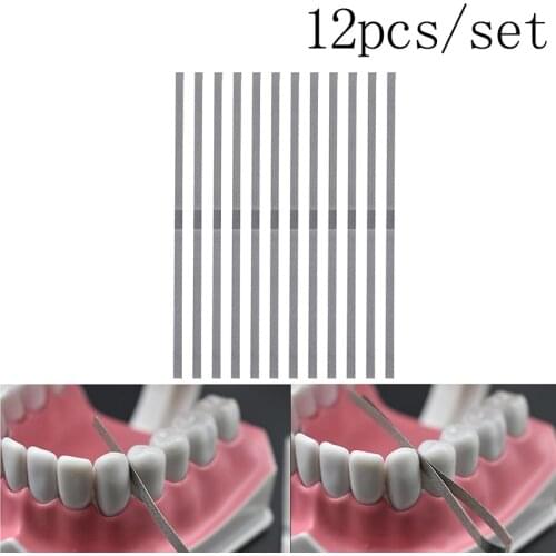 12pcs/set Surface Dentist Whitening Materials 4mm Dental Metal Polishing Stick Strip With Alumina-Plated Polishing Sanding
