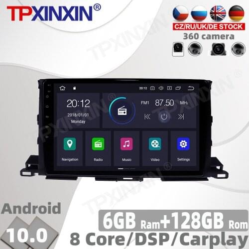 128G Android 10.0 For Toyota Highlander 2014 2015 - 2018 Car Radio Multimedia Video Player Navigation GPS Auto 2 din 2din no DVD