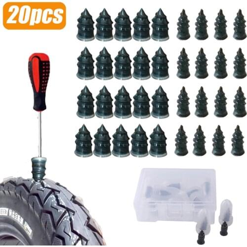 20pcs Motorcycle Vacuum Tyre Repair Nail Car Scooter Bike Universal Tubeless Rubber Nails Tire Puncture Repair Accessories
