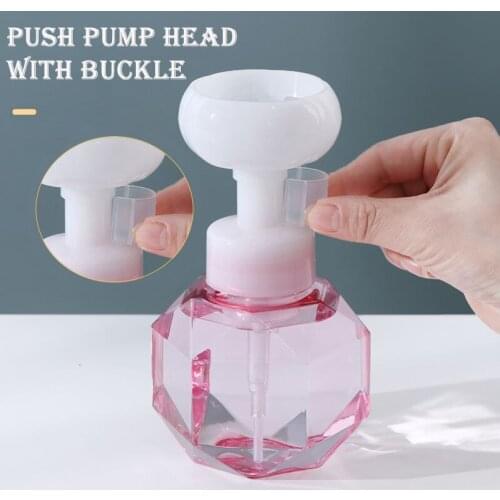 300ml Liquid Soap Dispenser Plastic Transparent Flower Shape Foam Foaming Pump Shower Gel Foam Pump Bottle Portable Soap Bottle