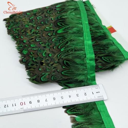 CHENGVRIGHT 4-8cm 10 Yards/lot Pheasant Feather Cloth Belt FeathersTrim Fringe, Feather Trim Selectable for Dress/Christmas