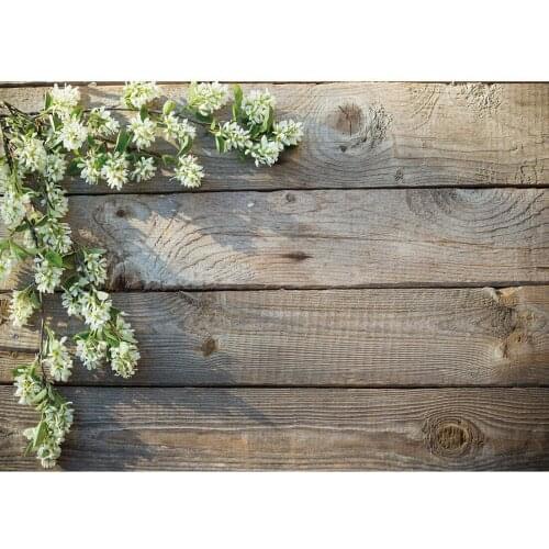 Flower on Old Wooden Plank Photo Backdrops Vinyl Photography Background for Children Baby Party Portrait Photo Studio Photophone
