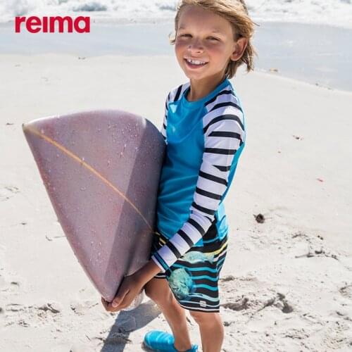 Reima Childrens Swimwear Long-sleeved T-shirt Sunscreen Uv50 + Elastic Moisture Wicking Boys And Girls Beach Swimwear 2020