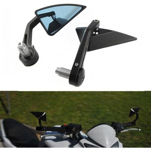 For YAMAHA MT-125 MT-25 MT-03 MT-07 MT-09 MT-10 SXR 700 900 TRACER900 Motorcycle Side Handle Bar End Mirror Blue Glass Mirrors