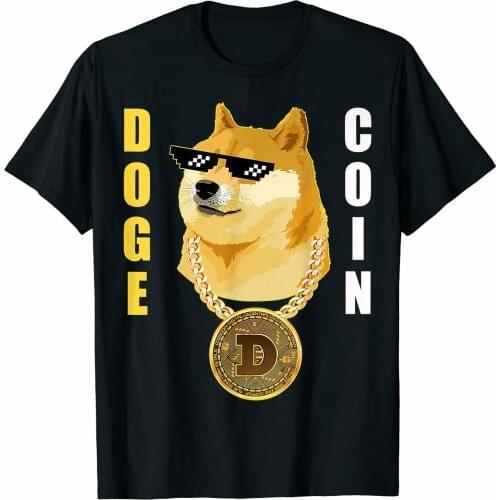 Dogecoin Cryptocurrency Thug Dog Corgi Gansta Crypto Altcoin T-Shirt. Summer Cotton O-Neck Short Sleeve Mens T Shirt New S-3XL