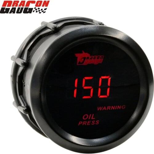 Dragon 52MM 2 Inch Red LED Backlight Digital Car Oil Pressure Gauge 0-150 PSI Press Meter With Sensor 1/8 NPT Free Shipping