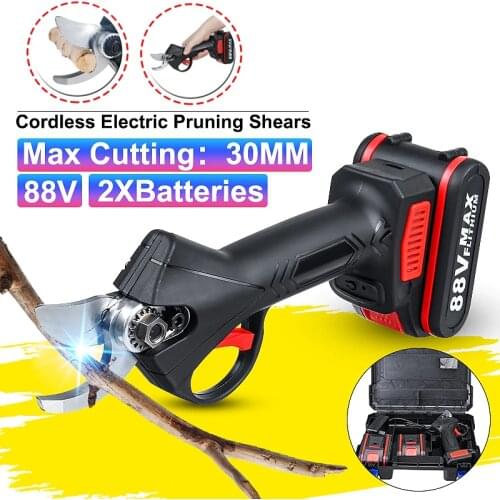 88V Cordless Pruner Lithium-ion Pruning Shear Efficient Fruit Tree Bonsai Pruning Electric Tree Branches Cutter Landscaping