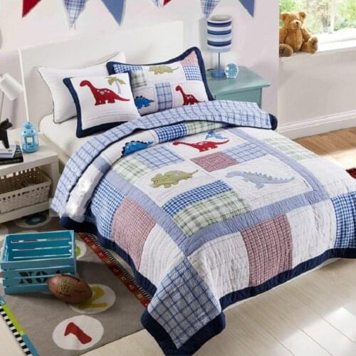 2pc Handmade Cotton Quilt Bed Sheet Bedspread Pillowcase Bedspread Blanket Boy Bedding New Kids Patchwork Quilt Set