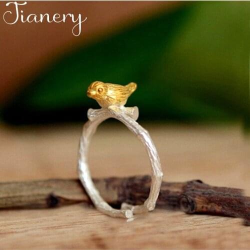 JIANERY Punk Personality Bird Rings For Women Wedding Jewelry Adjustable Antique Finger Ring Anillos