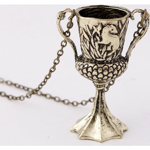 Movie&TV Harried Hufflepuff Cup Magic School Vintage Fashion Horcrux Convert Helge Necklace Cosplay Toy Children Birthday Gift