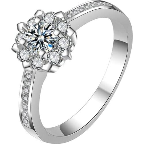 2018 Fashion Office Soild 925 Sterling Silver Wedding Rings Diamond Jewelry 4-10 Size Engagement Brand Rings for Women Gift