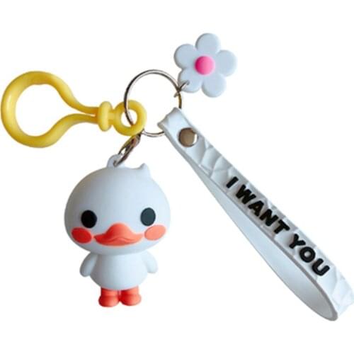 Creative Duck Key fods Cute cartoon personality trend car keychain bag pendant gift multi-color optional
