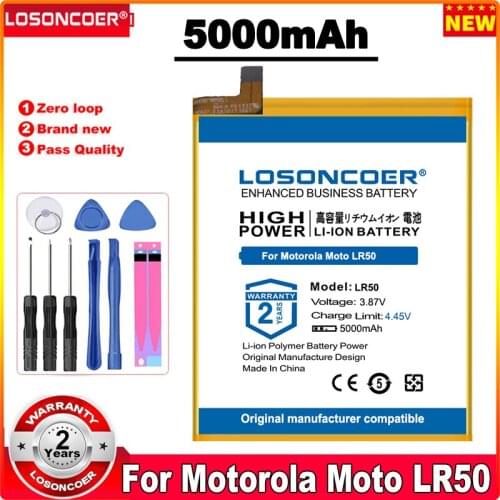 LOSONCOER 5000mAh LR50 Mobile Phone Battery For Motorola Moto LR50 Battery