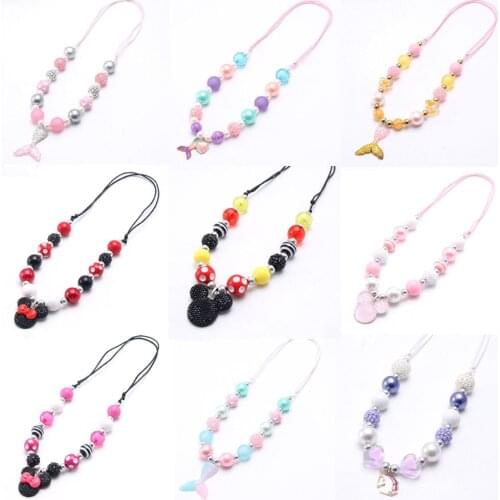 MHS.SUN 1PC random style baby kids cartoon pendant necklace adjustale rope necklace child jewelry stock sale various style