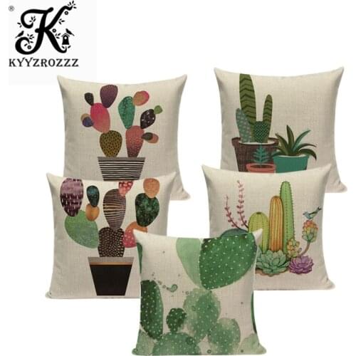 Fashion Africa Tropical Plant Cushion Covers Cactus Pillowcase Seat Decor Car/Chair/Office Sofa Decoration Pillow Covers Custom
