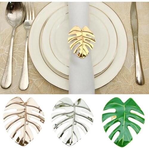 6Pcs Napkin Rings Set Leaves Napkin Ring Holders Decorative Napkin Buckle Wedding Party Dinner Christmas Table Decoration 2020
