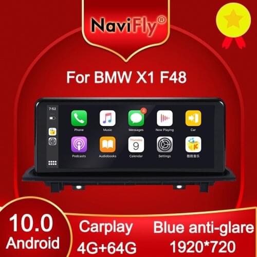 NaviFly API29 Android 10.0 Car DVD GPS Player for BMW X1 F48 2016 2017 NBT System 12.3" Blue Anti-Glare HD 1920*720 Carplay DSP