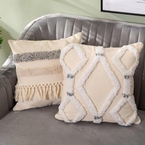 Retro Sofa Pillowcase Geometric Excellent Wind Tufted Ins Wind Pillow Moroccan Cushion Home Decoration